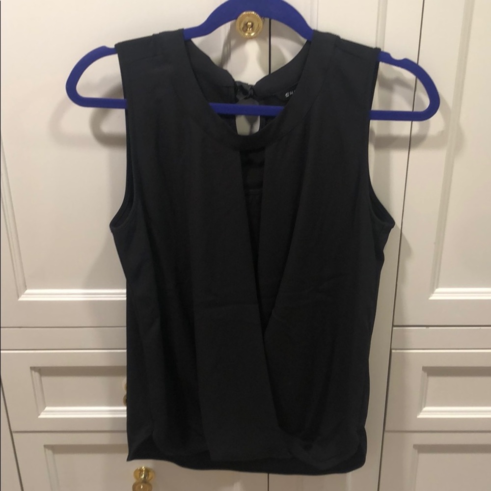 Clearwater Mixed Material Black Blouse